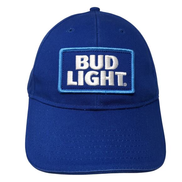 Bud Light Snapback Cap Blue One Size Adjustable Embroidered Vented Holes 6 Panel - Picture 1 of 9